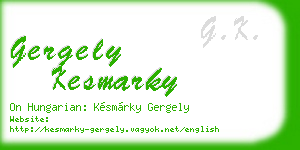 gergely kesmarky business card